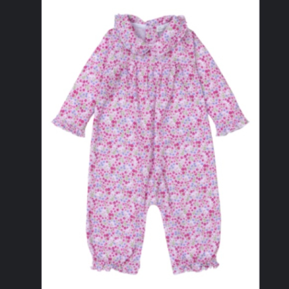 Kissy Kissy Pink and White Floral Baby Romper